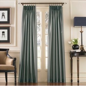 Teal Curtain Panel set of 2 pinch pleat drapes NIB